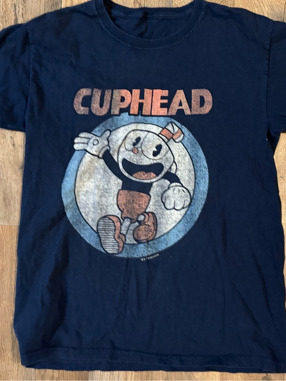 Cuphead Studio MDHR Video Game Character Graphic Tee Navy •Size S•